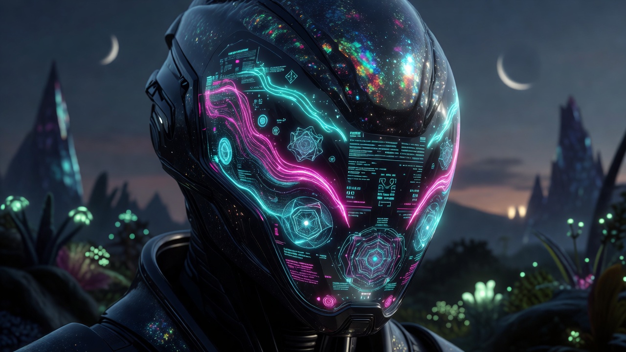 Futuristic Alien Visor HUD Interface