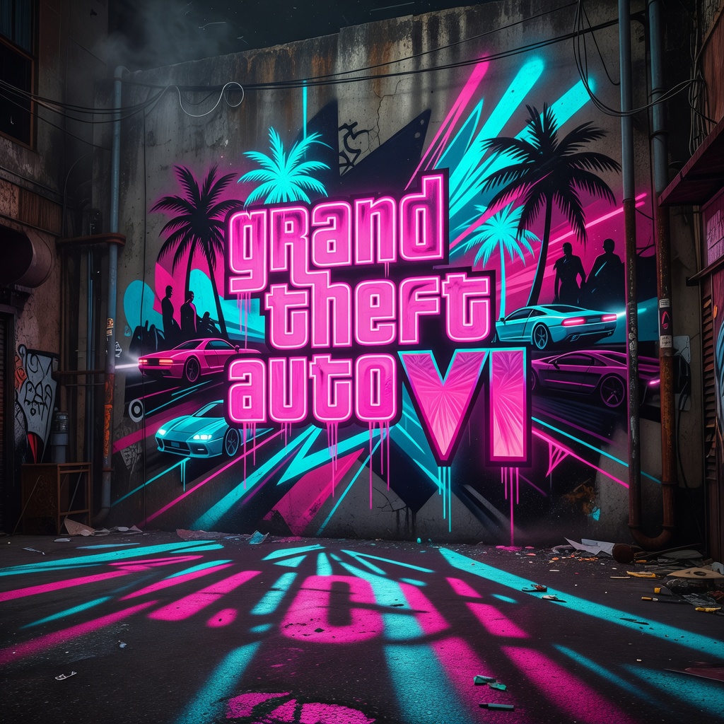 Grand Theft Auto VI Neon Vice City Street Art